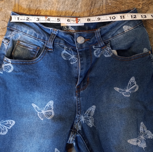 Revelation Blue Skinny Butterfly Jeans Size 2 - Picture 8 of 10